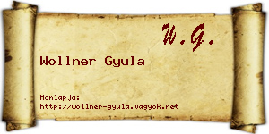 Wollner Gyula névjegykártya